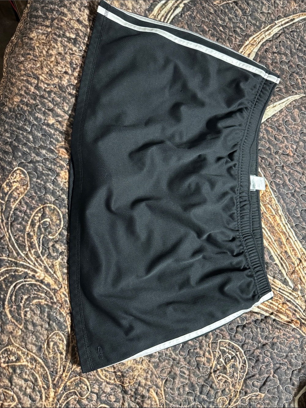 Champion Black Athletic Shorts with White Side Trim